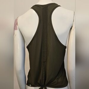 Lululemon Top Womens Miles Ahead Tank Deep Gray Split Back Mesh Fabric NS